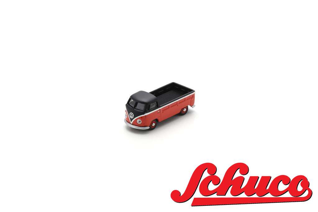 schuco-452677800-VW-T1B-Pritsche-rot-schwarz-50er-Jahre