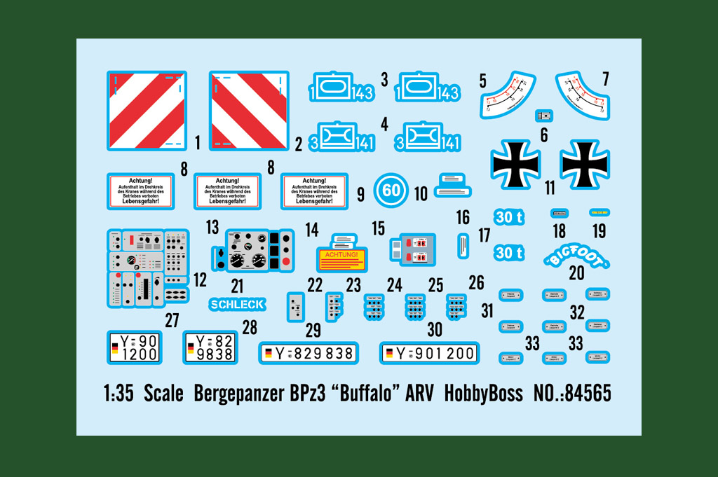 hobbyboss-84565-2-Bergepanzer-BPz3-Buffalo-ARV-Bundeswehr-Dekorbogen