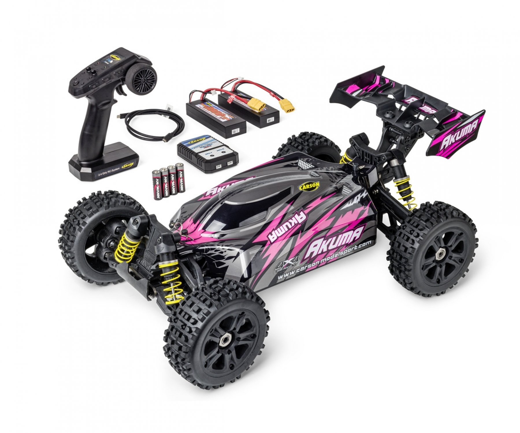 carson-500409083-Akuma-Buggy-grau-metallic-pink-1-8-4S-Brushless-Buggy-Off-Road carson-500409083-Akuma-Buggy-grau-metallic-pink-1-8-4S-Brushless-Buggy-Off-Road