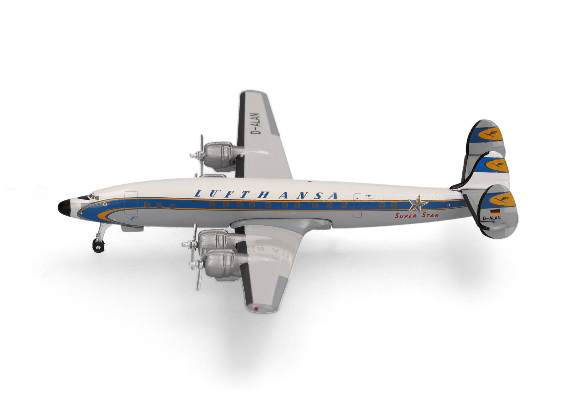 Herpa-539357-2-Lockheed-L-1649A-Super-Star-Starliner-D-ALAN-Kolbenmotor-Passagierflugzeug-seitlich