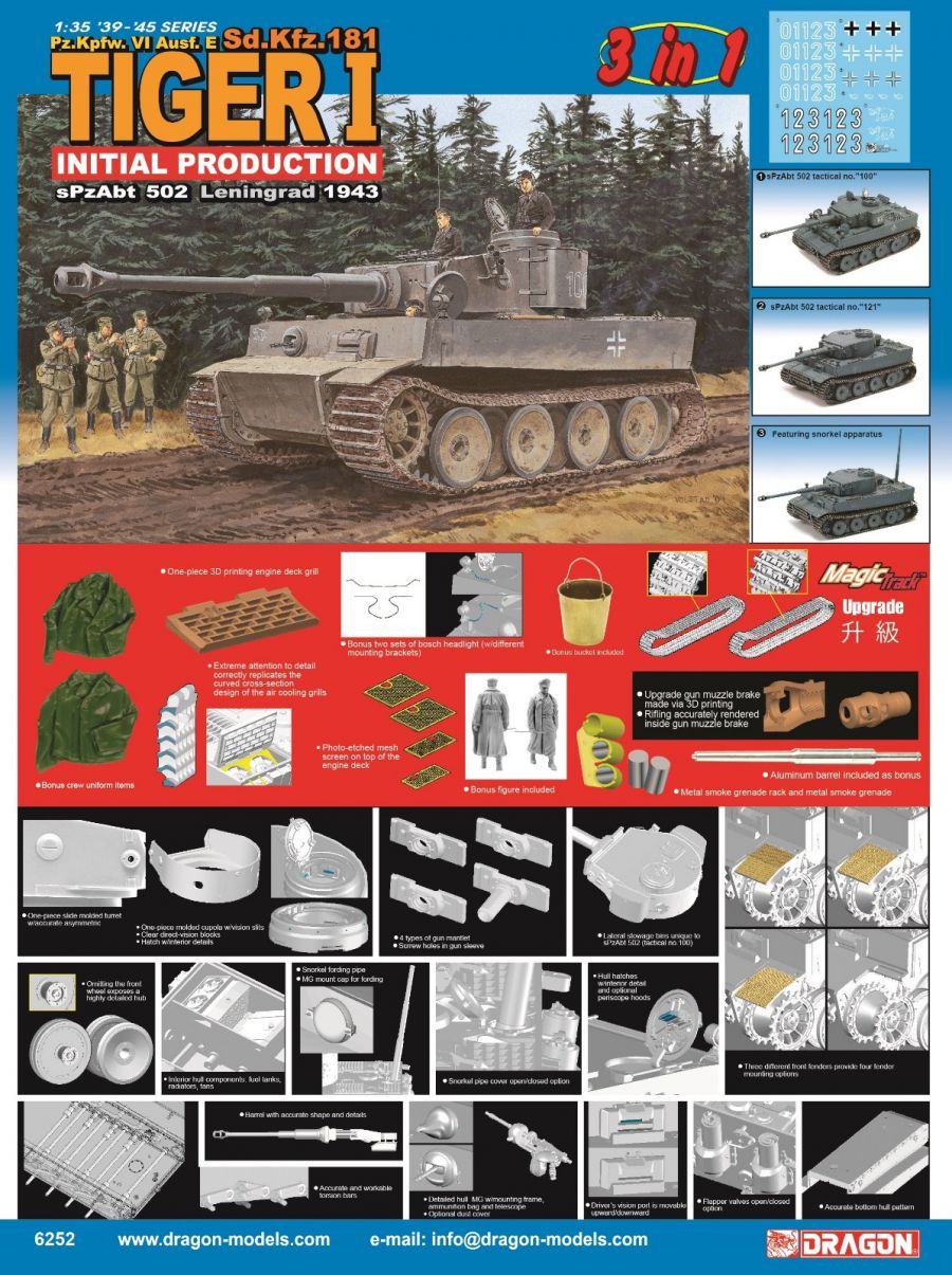 dragon-6252-PzKpfwVI-Ausf-E-Sd-KFZ-181-Tiger-I-initial-production-Leningrad-1932-sPzAbt-502 dragon-6252-PzKpfwVI-Ausf-E-Sd-KFZ-181-Tiger-I-initial-production-Leningrad-1932-sPzAbt-502