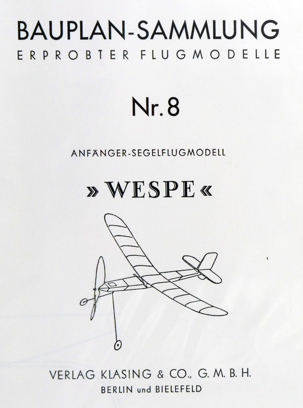 Graupner Bauplan Gummimotorflugmodell "Wespe" #1204.2