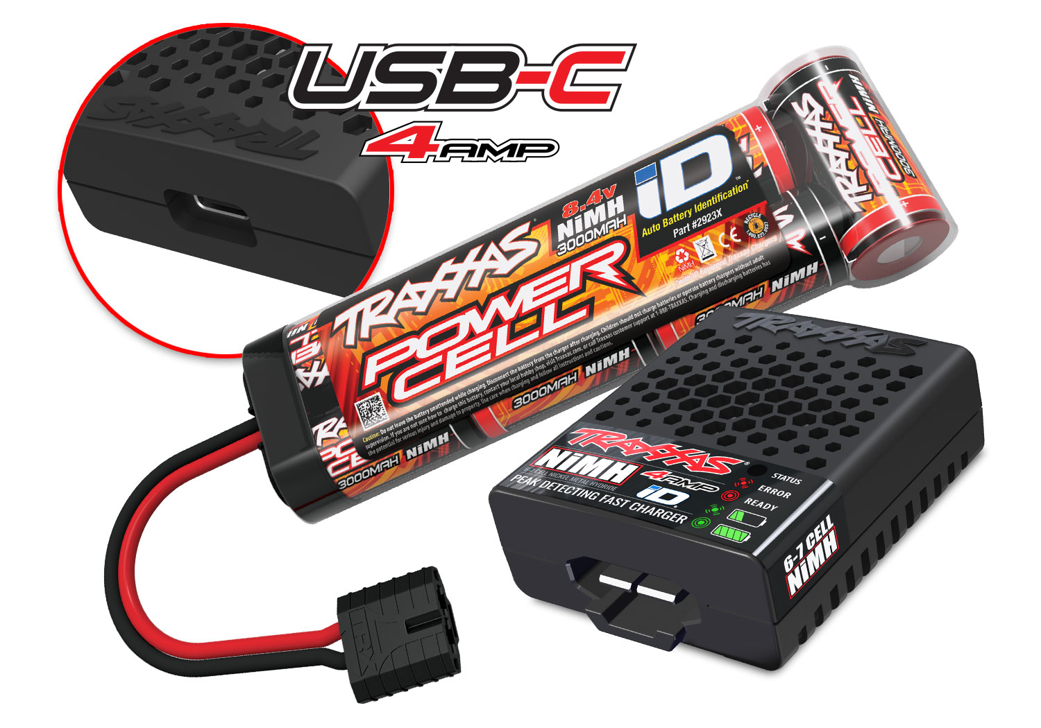 Traxxas-36254-8–ORNG-6-Stampede-Monster-Truck-orange-Antriebsakku-Lader