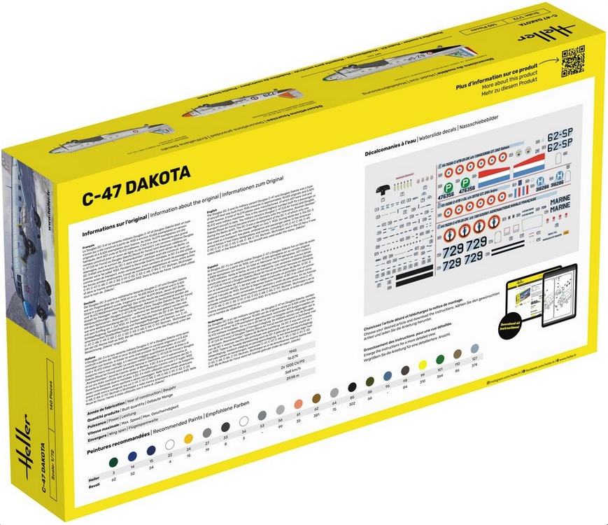 heller-30372-2-C-47-Dakota-Zweimotoriges-Flugzeug
