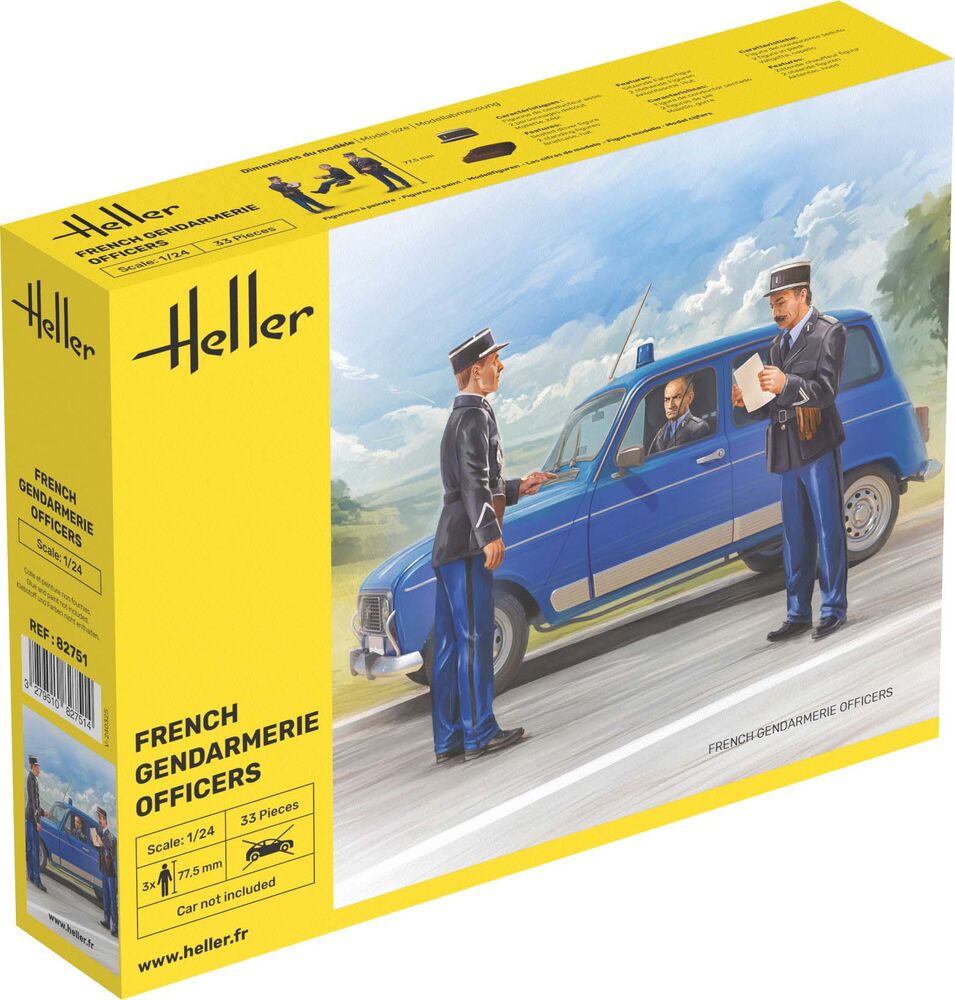 Heller-82751-1-French-Gendarmerie-Officers-Flics-Französische-Polizisten-Modellfiguren-vorne