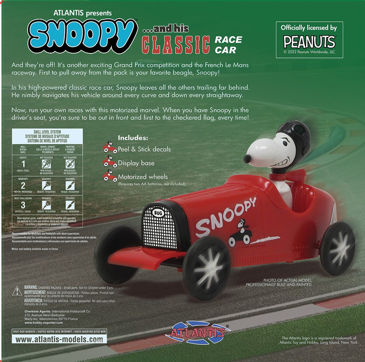 atlantis-M6894-2-Snoopy-and-his-classic-race-car-Steckbausatz