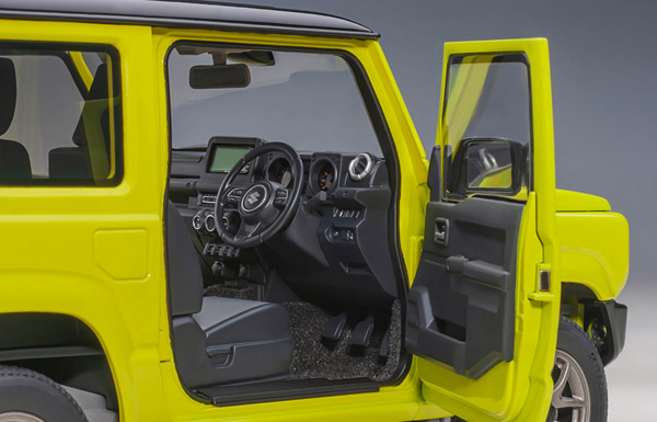 autoart-87501-3-Suzuki-Jimny-JB64-kinetic-yellow-black-roof-Kleiner-Offroader-Modellauto