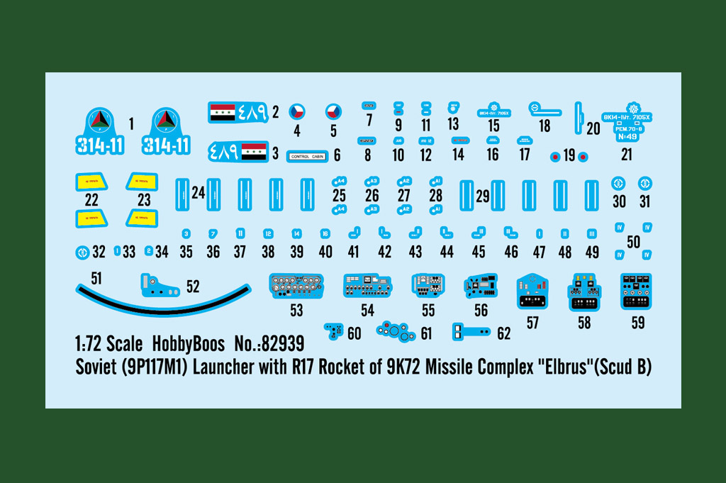 hobby-boss-82939-2-Soviet-9P117M1-Launcher-R17-Rocket-9K72-Missile-Complex-Elbrus-Scud-B