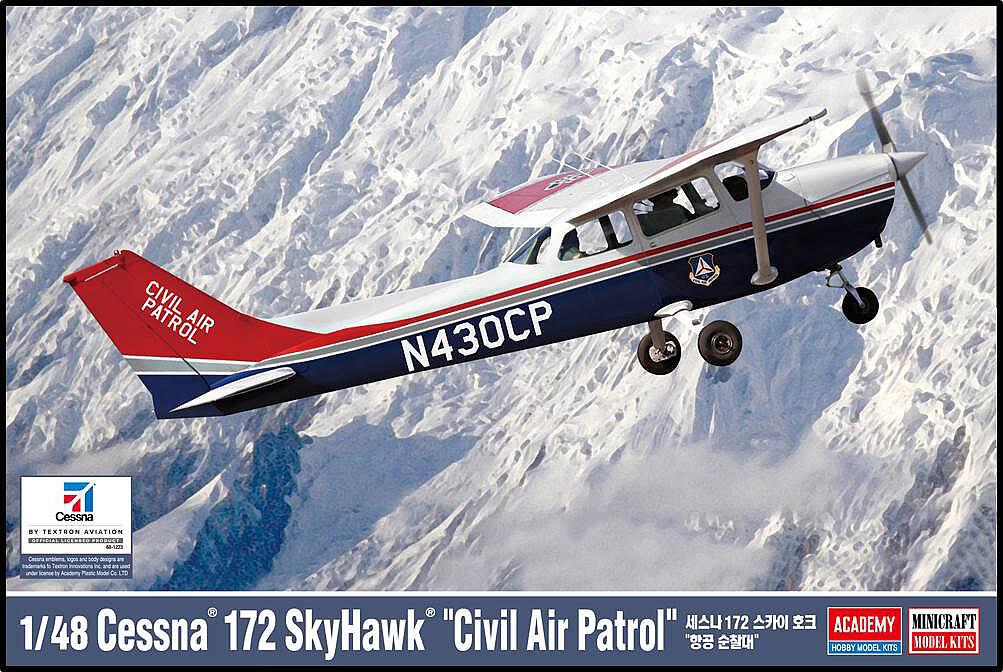 Academy-12367-Cessna-172-Skyhawk-Civil-Air-Patrol-Sportflugzeug-Aeroclub-Modellbausatz