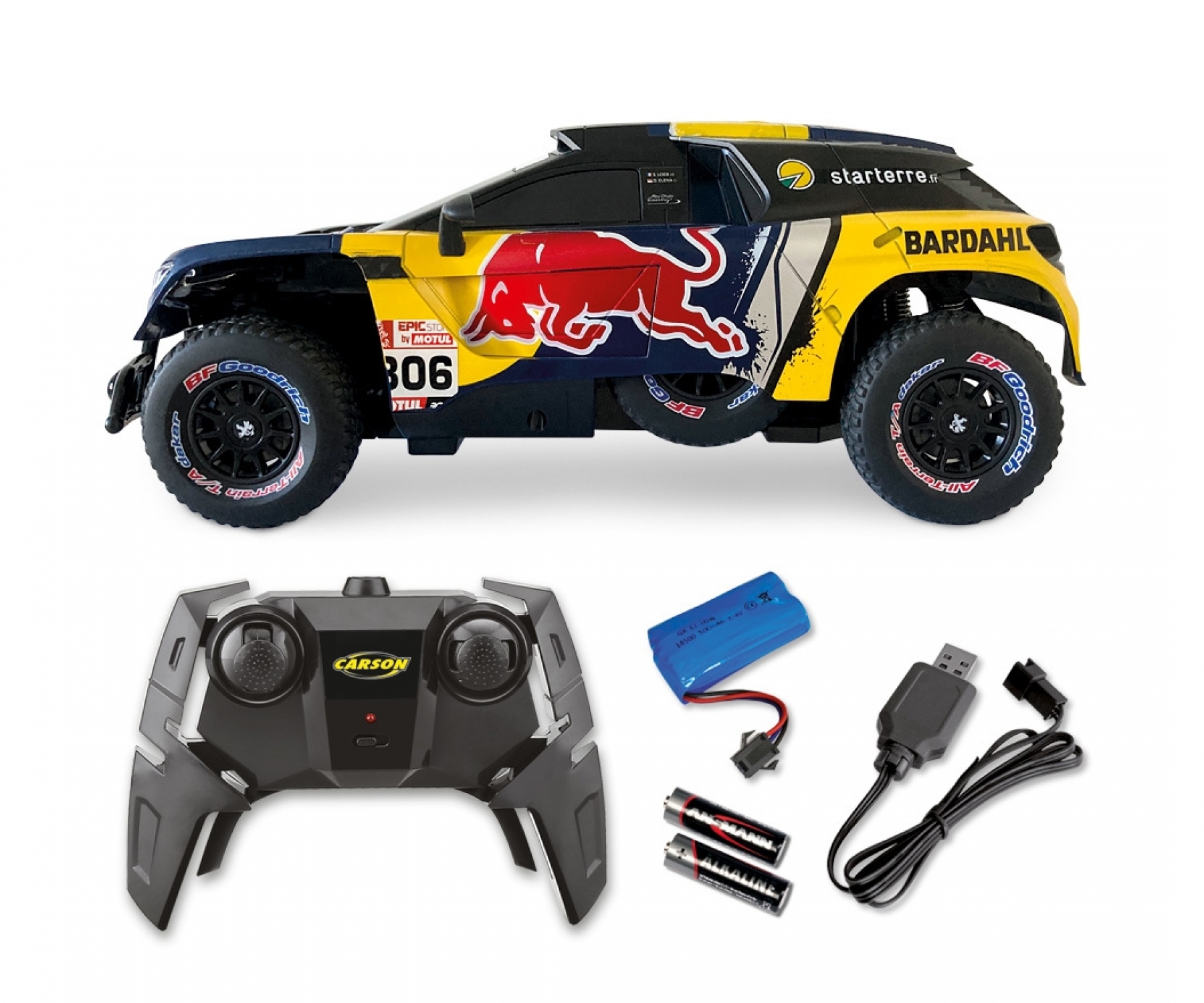 carson-500404311-1-RC-Peugeot-Rally-3008-DKR-Loeb-19-Rennwagen-für-Kinder-ferngesteuert carson-500404311-1-RC-Peugeot-Rally-3008-DKR-Loeb-19-Rennwagen-für-Kinder-ferngesteuert
