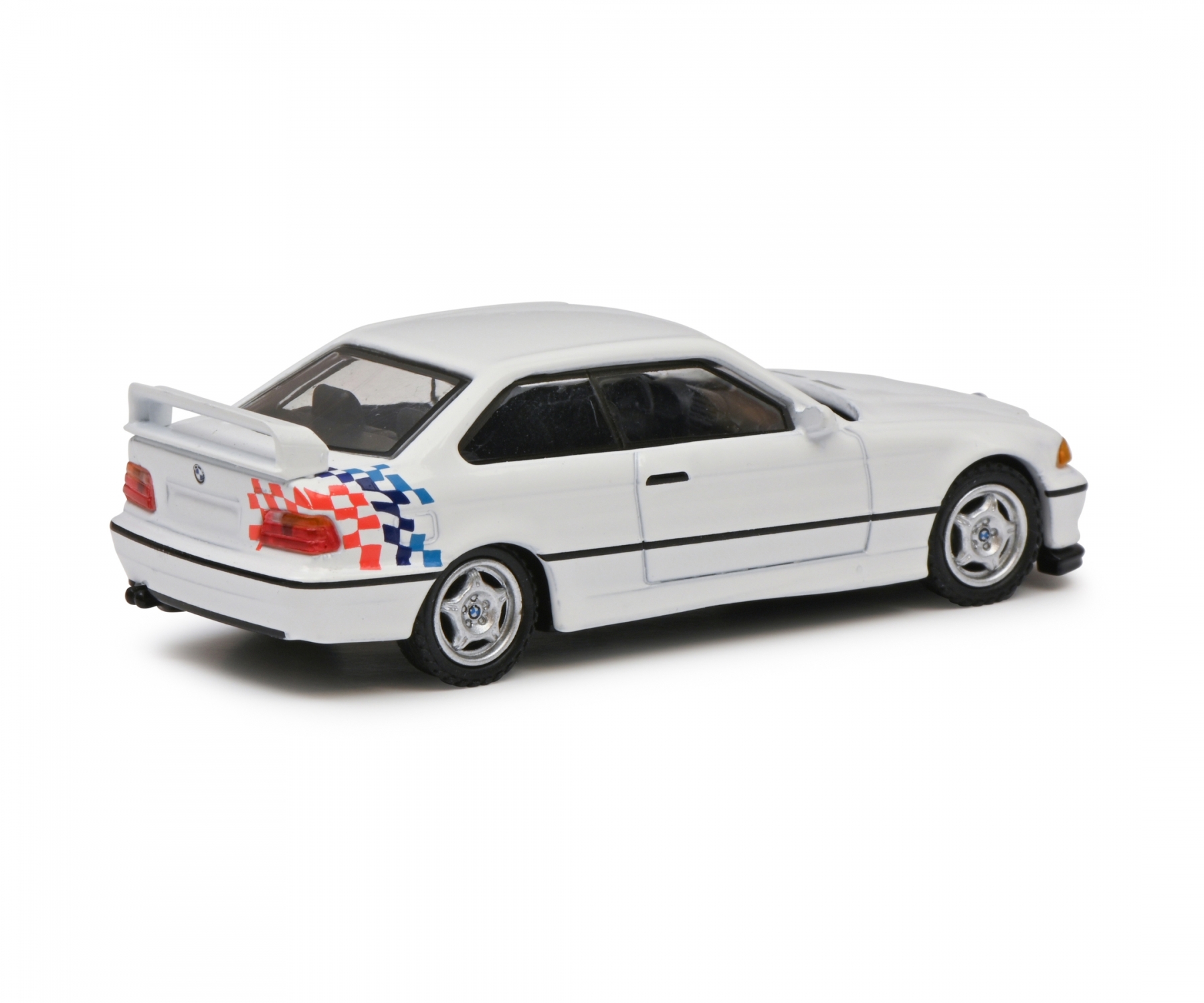 schuco-452027300-2-BMW-M3-E36-Coupé-Lightweight-weiß-M-Motorsport-Flagge