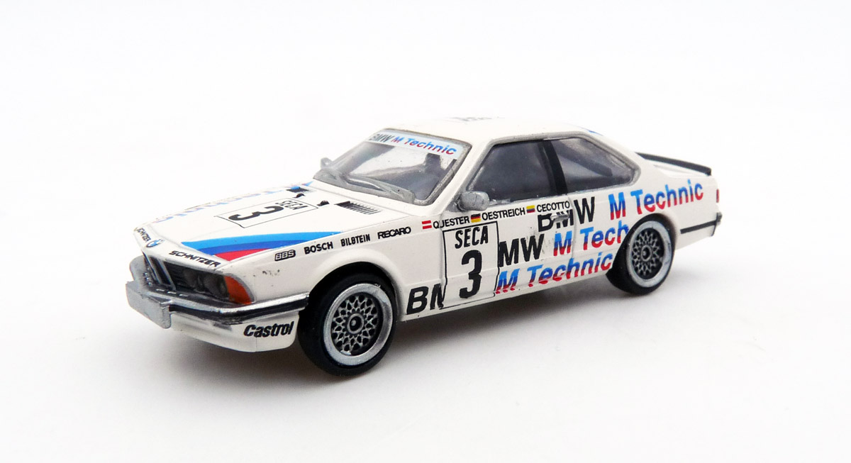 brekina-24357-BMW-635-CSi-Renncoupé-M-Technic-Team-Schnitzer-Freilassing-Quester-Oestreich-Cecotto-24h-Spa-1985