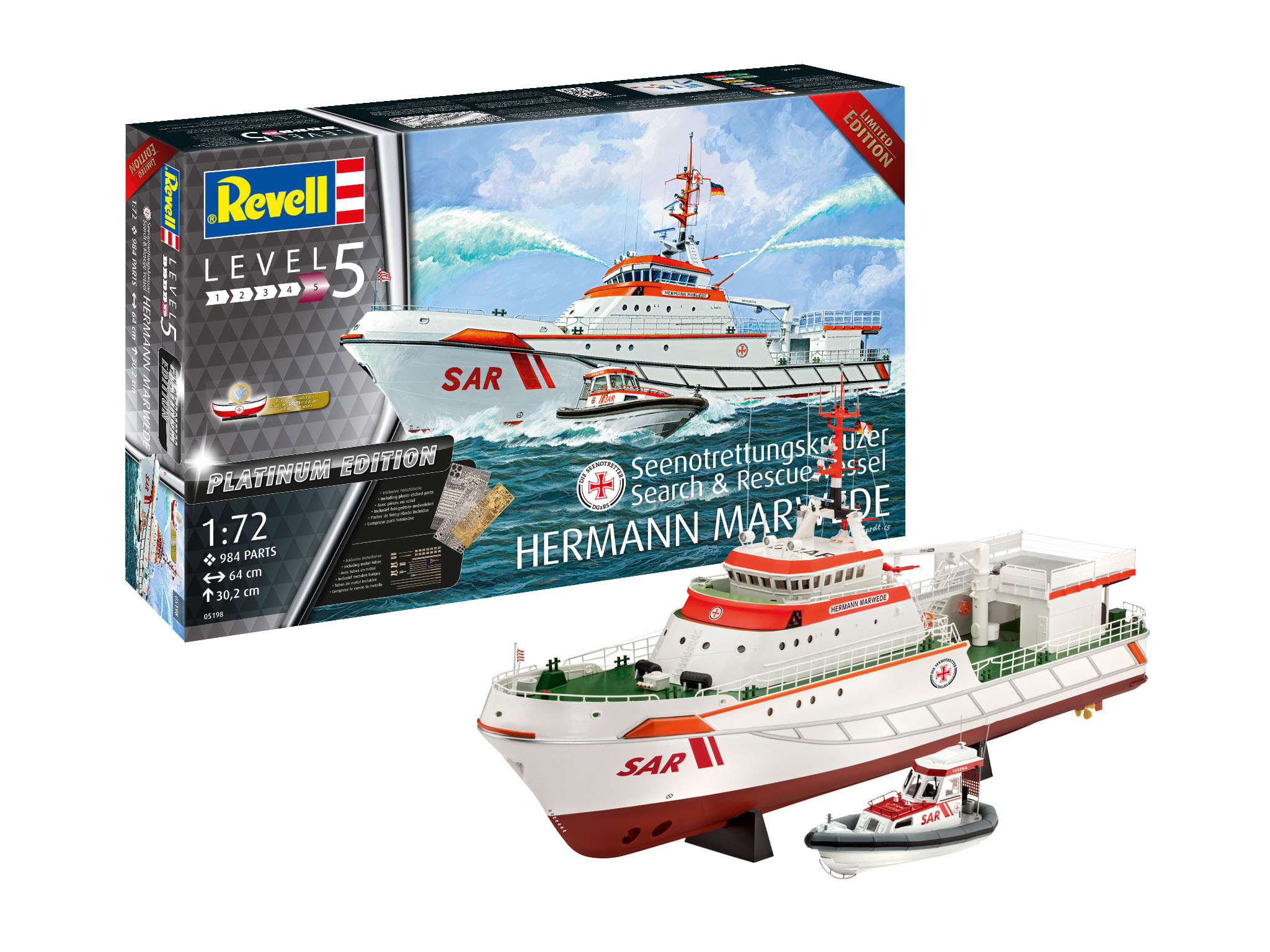 revell-05198-1-Seenotrettungskreuzer-Hermann-Marwede-Platinum-Edition-Search-Rescue-Vessel-DGzRS