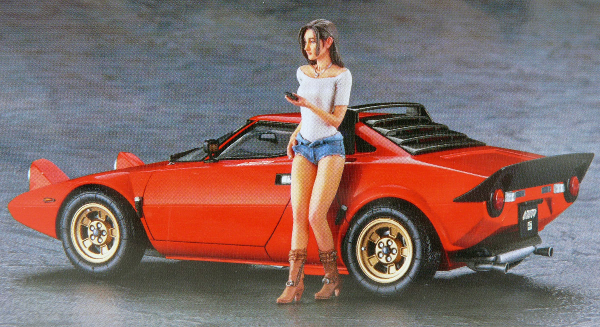 hasegawa-20543-2-Lancia-Stratos-HF-Stradale-with-italian-girl-figure-limited-edition
