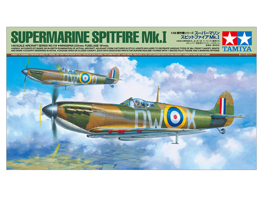 tamiya-61119-2-Spitfire-MkI-britisches-Jagdflugzeug