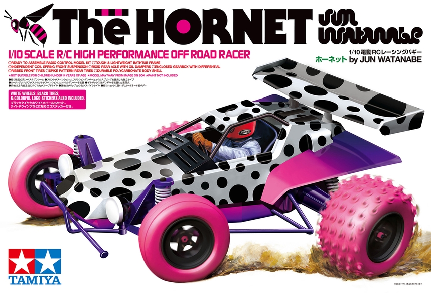 Tamiya-58527-5-The-Hornet-Jun-Watanabe-pinkes-ferngesteuertes-Auto-Bausatz-Artwork