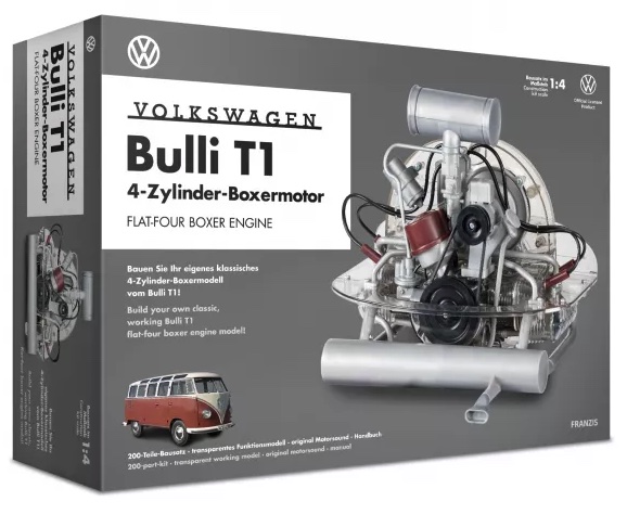 franzis-Volkswagen-VW-Bulli-T1-4-Zylinder-Boxermotor-Funktionsmodell-Kartonage