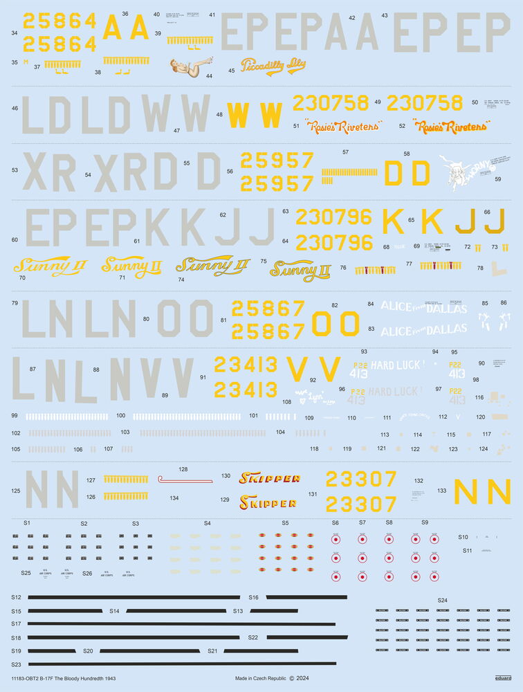 eduard-11183-3-The-Bloody-Hundreth-1943-B-17F-Bomber-100th-bomb-group-foundation-Markierungen eduard-11183-3-The-Bloody-Hundreth-1943-B-17F-Bomber-100th-bomb-group-foundation-Markierungen