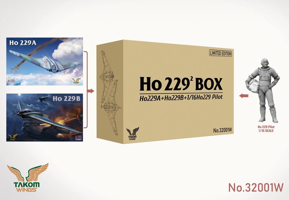 takom-32001W-1-Horten-229-Box-229A-229B-Pilot-limited-edition-combo takom-32001W-1-Horten-229-Box-229A-229B-Pilot-limited-edition-combo