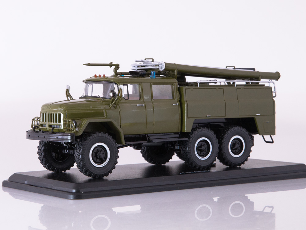 start-scale-models-SSM1136-1-AC-40-ZIL-131-Militär-Feuerwehrfahrzeug-khaki-oliv
