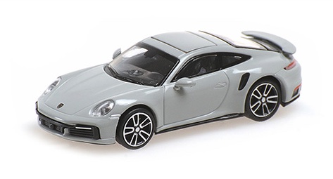 minichamps-870069072-Porsche-911-992-Turbo-2020-grau-Supersportwagen