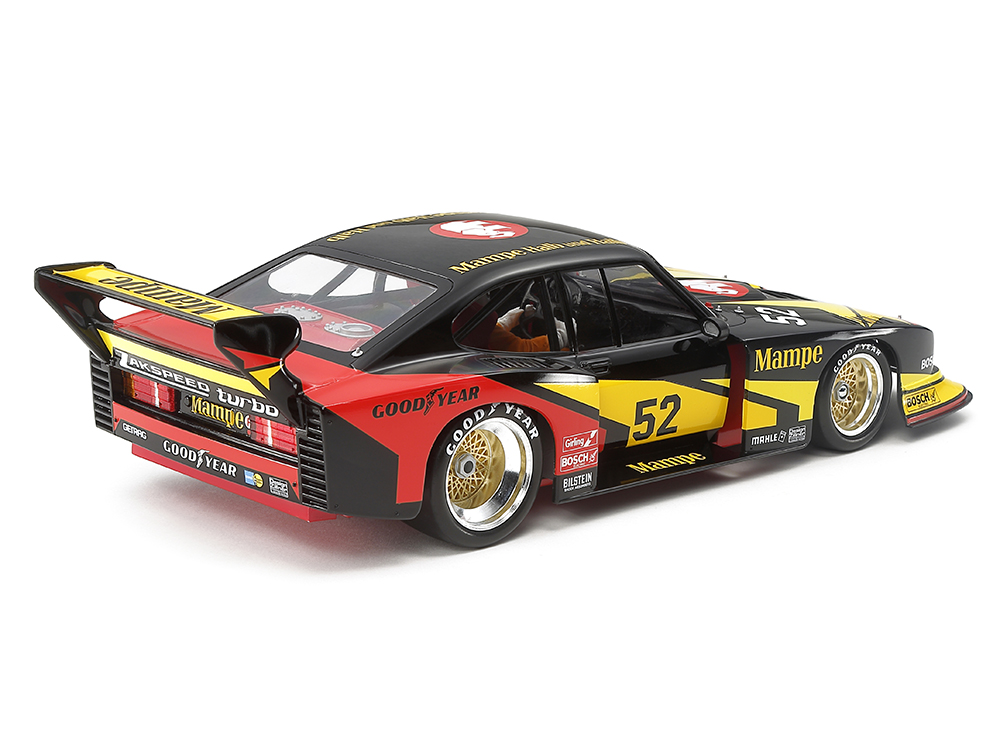 Tamiya-24376-3-Ford-Capri-Zakspeed-Turbo-Gruppe-5-Mampe-Hans-Heyer-Heckspoiler-Radkasten