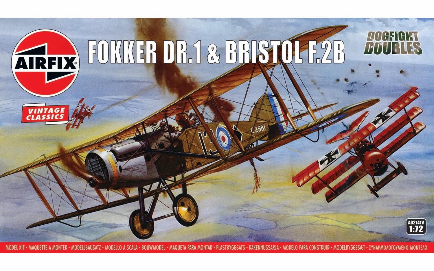 airfix-A02141V-1-Fokker-Dr-I-Bristol-F2B-Dogfight-Set-Illustration