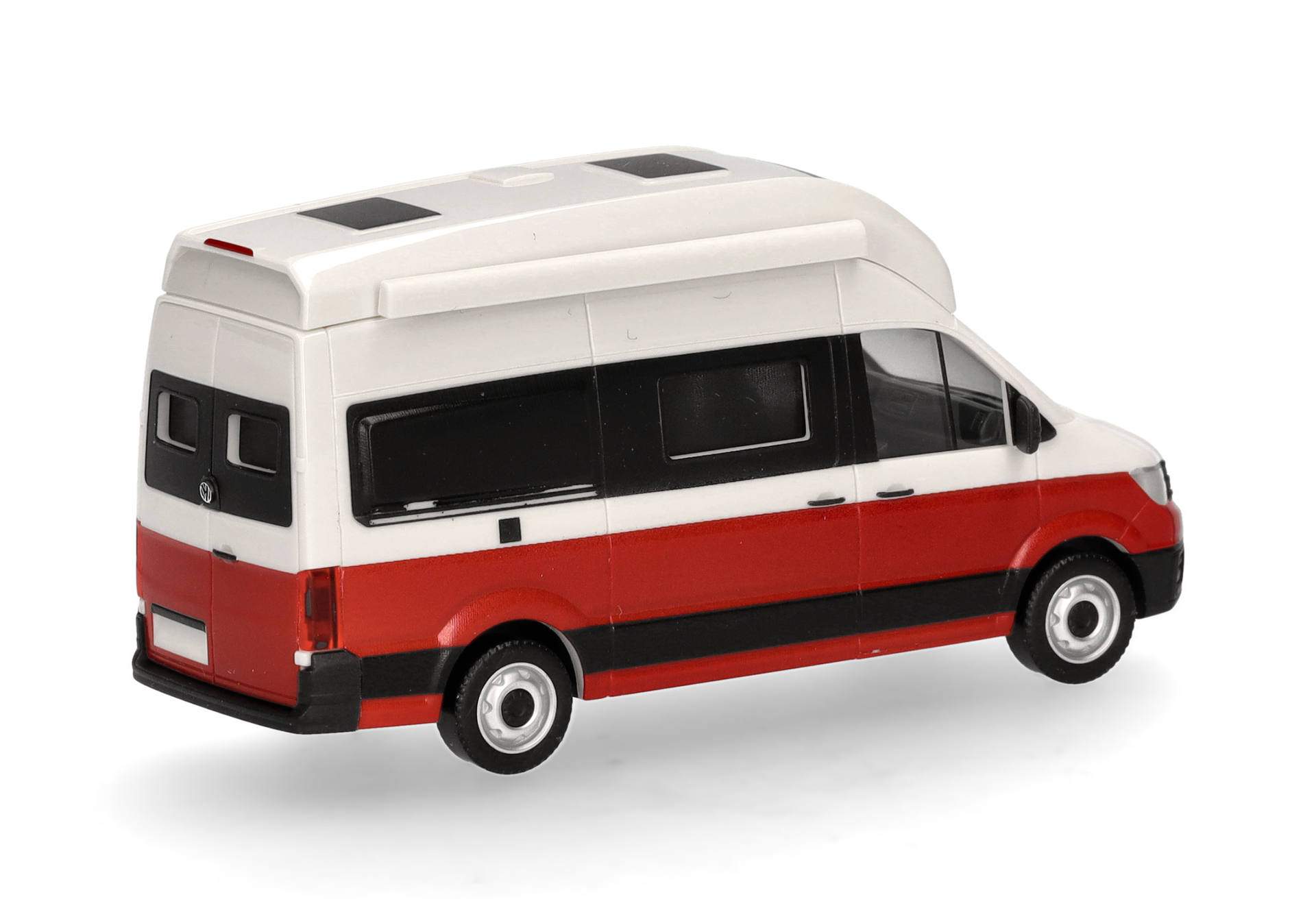 herpa-096294-003-2-VW-Crafter-Grand-Californa-candy-white-kirschrot-zweifarbiges-Wohnmobil-Abenteuer-hinten