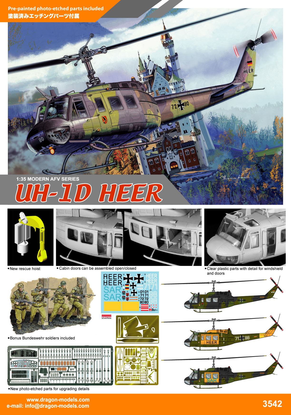 dragon-3542-UH-1D-Heeresflieger-SAR-Bundesluftwaffe dragon-3542-UH-1D-Heeresflieger-SAR-Bundesluftwaffe