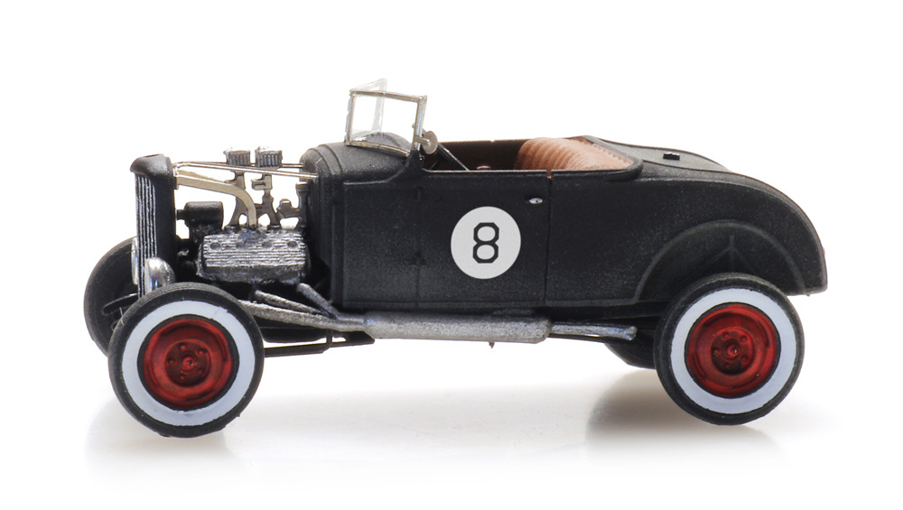 artitec-387530-5-Ford-Model-A-Hot-Rod-black-8-Ball-Flathead-Rockabilly-Racer