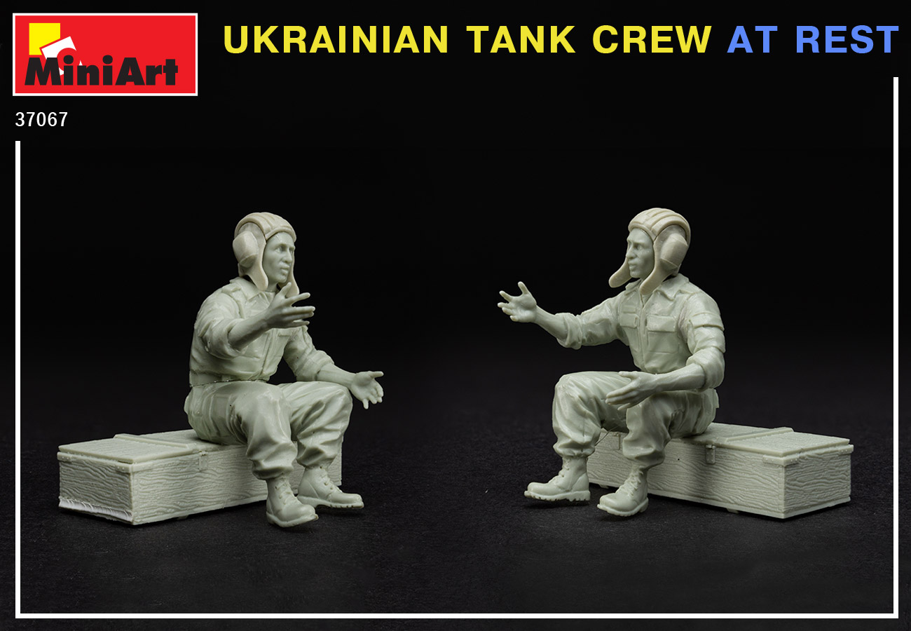miniart-37067-3-Ukrainische-Panzerbesatzung-Ruhepause-Vesper-Diskussion