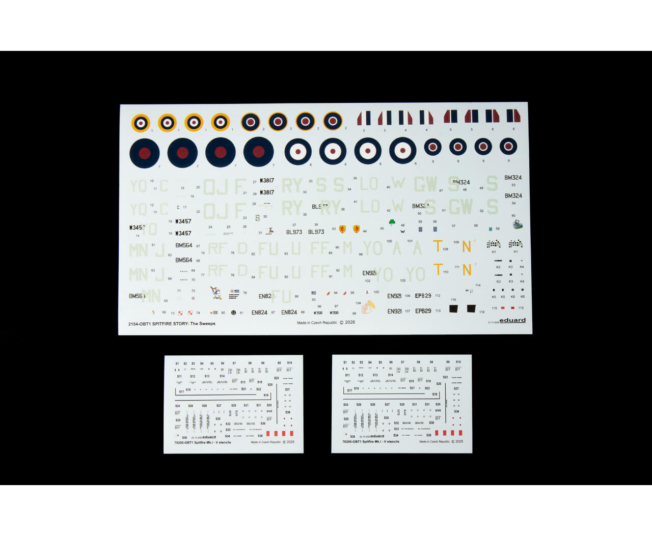 Eduard-2154-4-Spitfire-Story-The-Sweeps-dual-combo-limited-edition-Modellbausatz-Decals