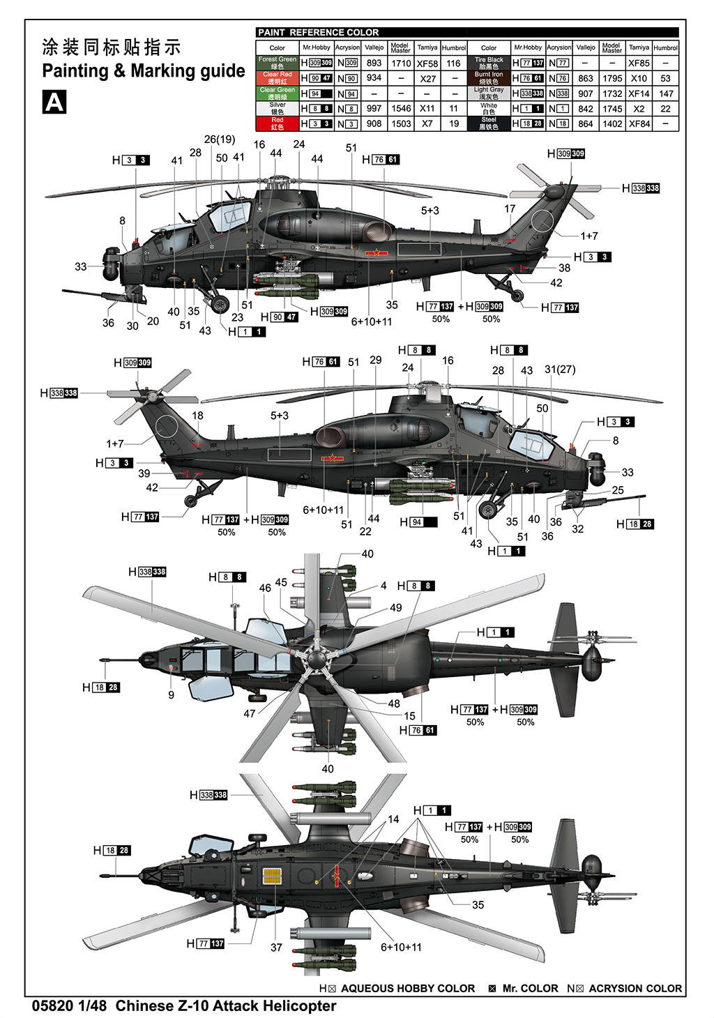trumpeter-05820-2-Chinese-Z-10-Attack-Helicopter-Lackierung