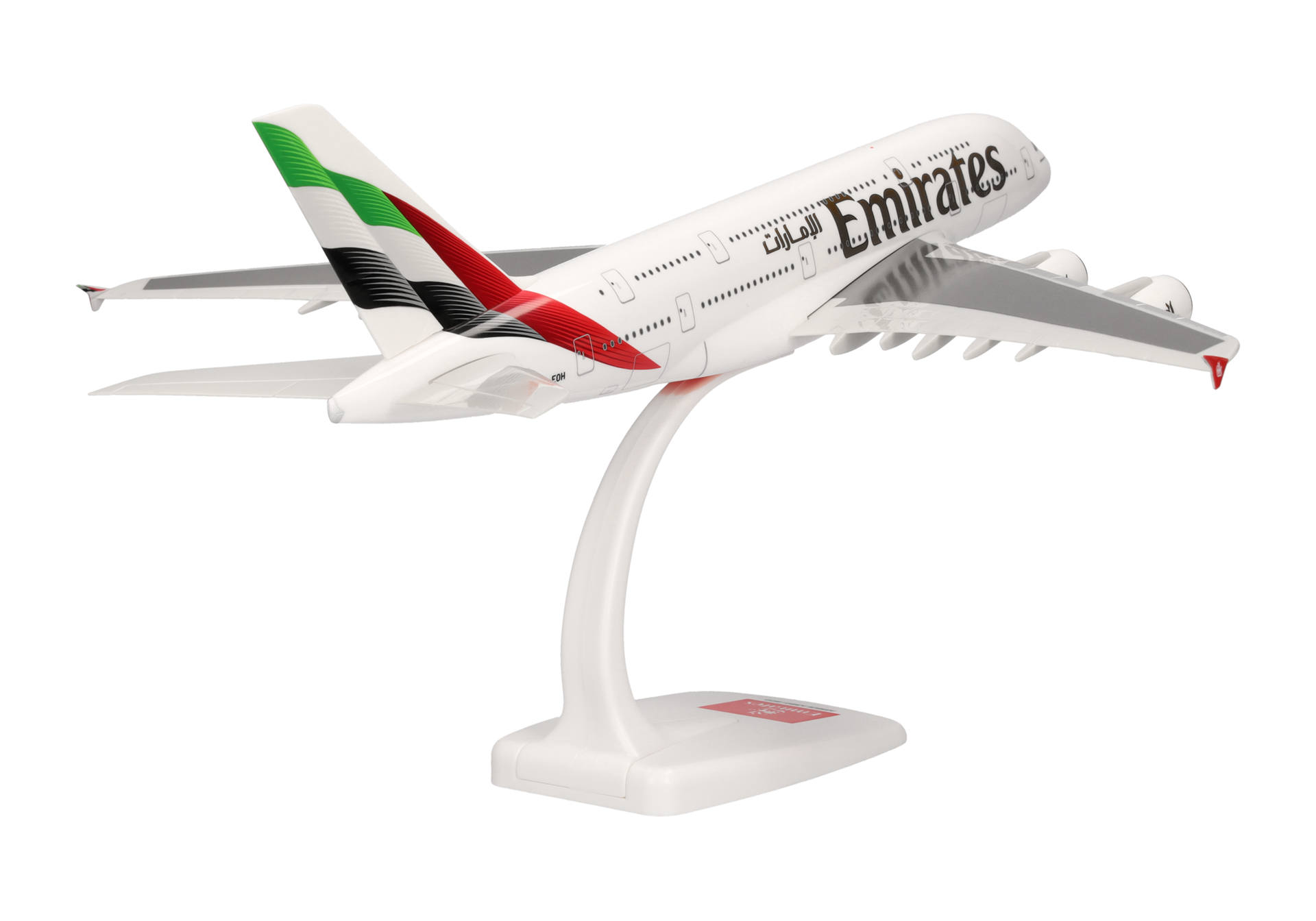 Herpa-614948-2-Emirates-Airbus-A380-Reg-A6-EOH-Modellflugzeug-hinten