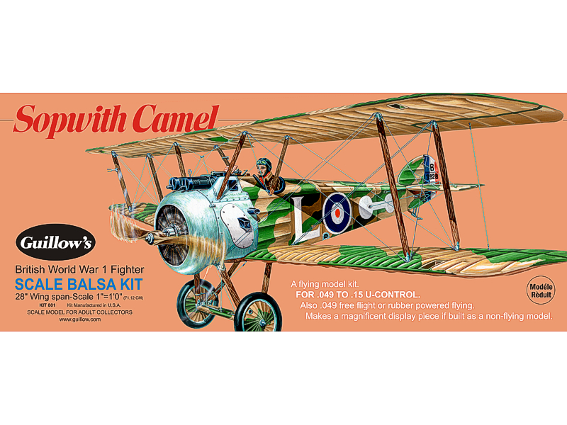 guillows-801-1-Sopwith-Camel-British-World-War-I-Jagdeinsitzer-Doppeldecker