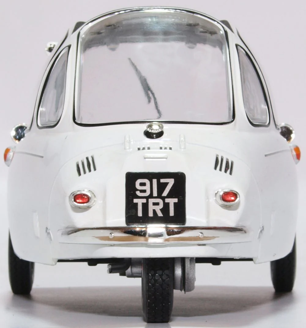 Oxford-18HE004-4-Heinkel-Kabine-Trojan-weiß-Modellauto-Motorabdeckung-hinten