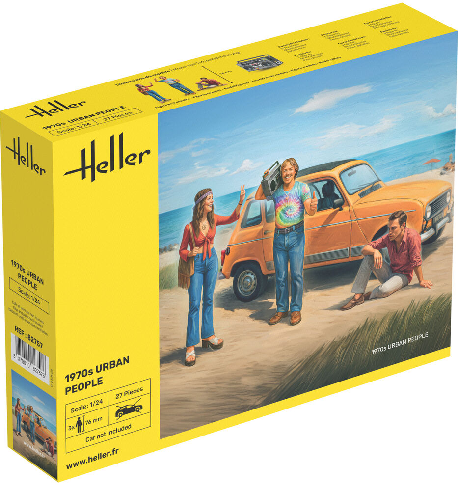 Heller-82757-1-1970s-Urban-People-Hippies-Figurenbausatz-Modellfiguren-Grundpackung