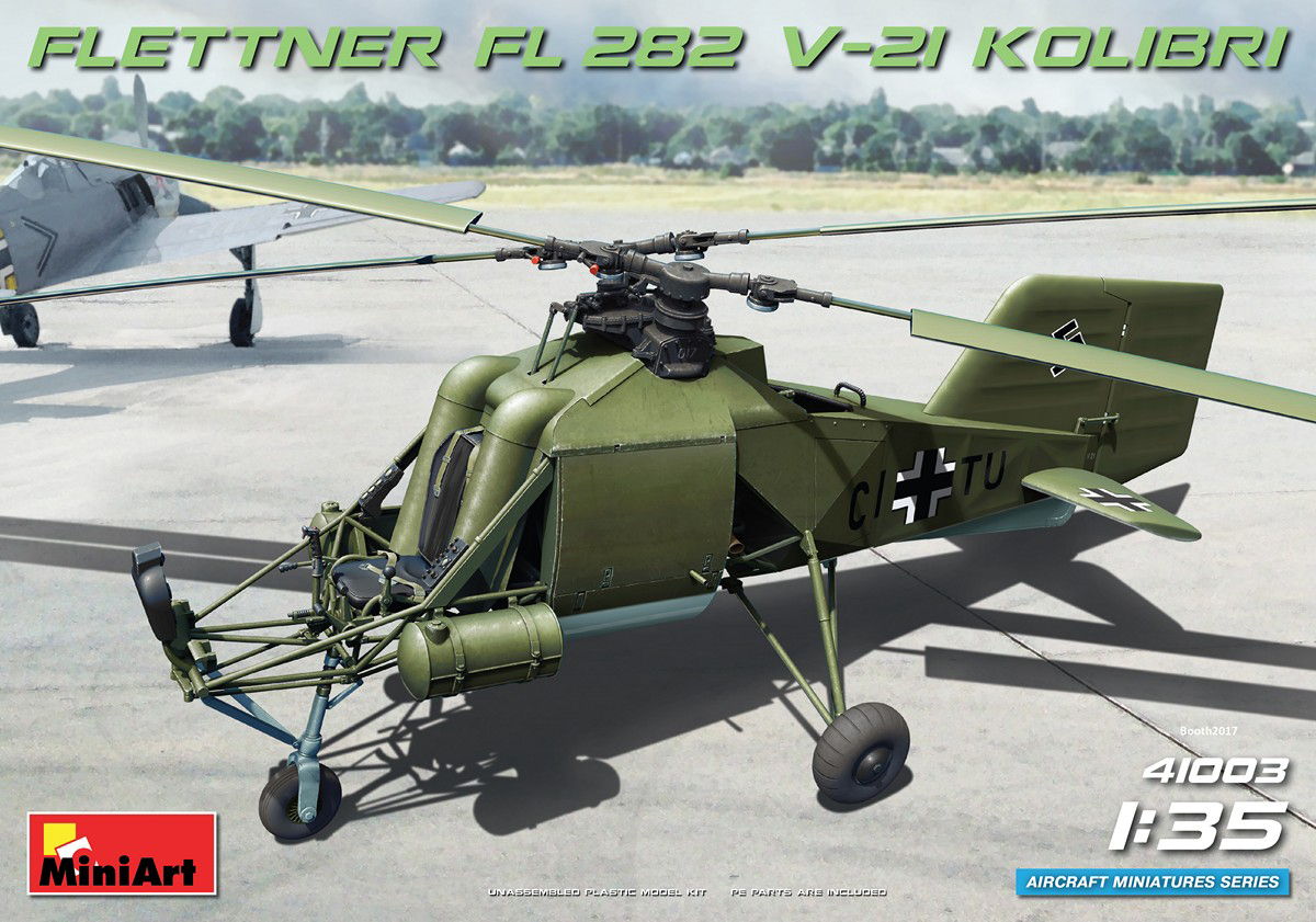 miniart-41003-1-Flettner-FL-282-V-21-Kolibri-Doppelrotor-Militärhubschrauber