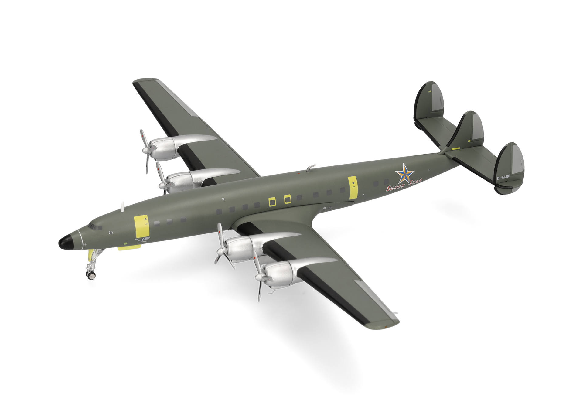 Herpa-573863-1-Lufthansa-Lockheed-L-1649A-Super-Star-D-ALAN-Roll-out-Hamburg-Modellflugzeug-Miniatur