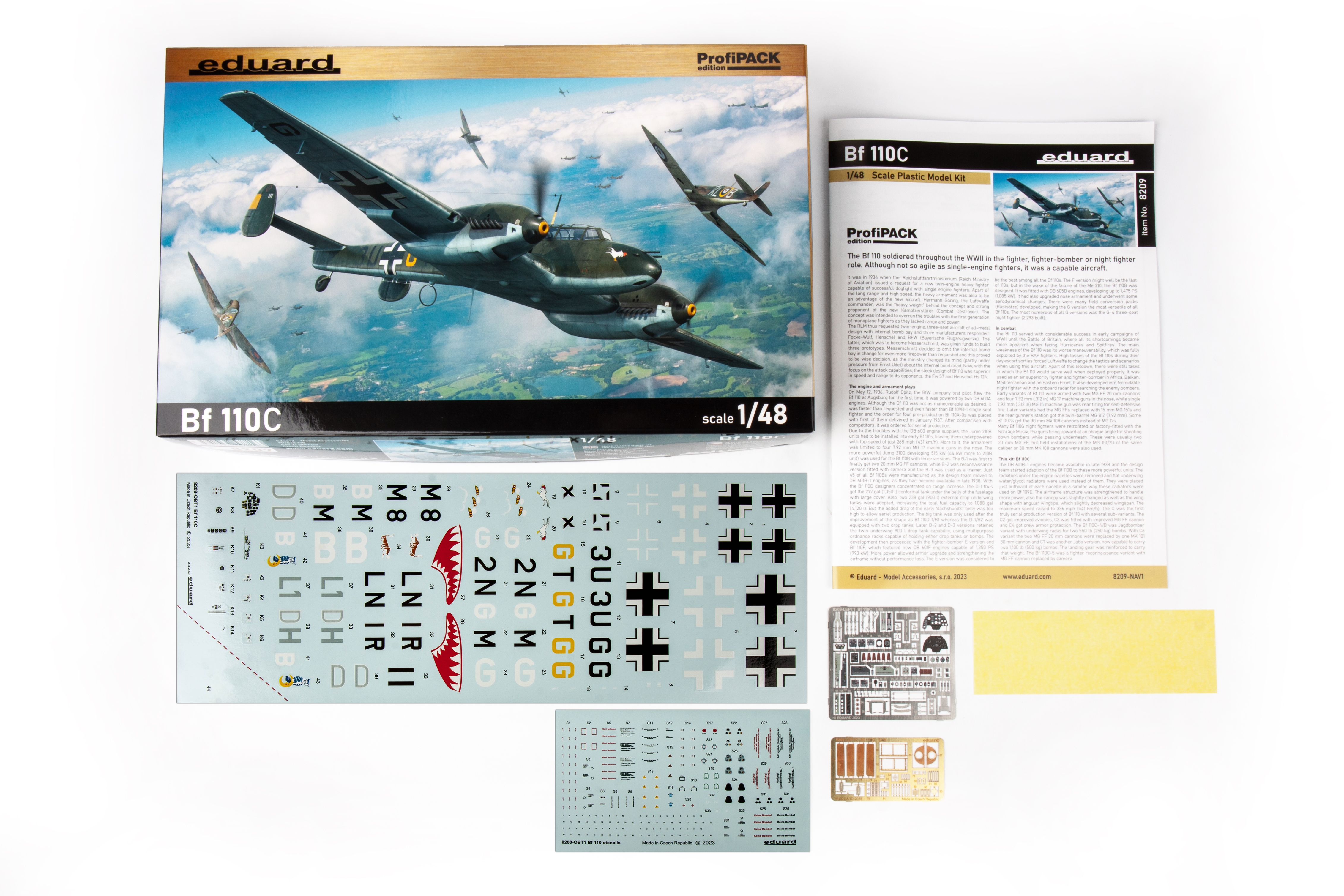 eduard-8209-2-Messerschmitt-Bf-110C-profipack-edition-Bausatzinhalt