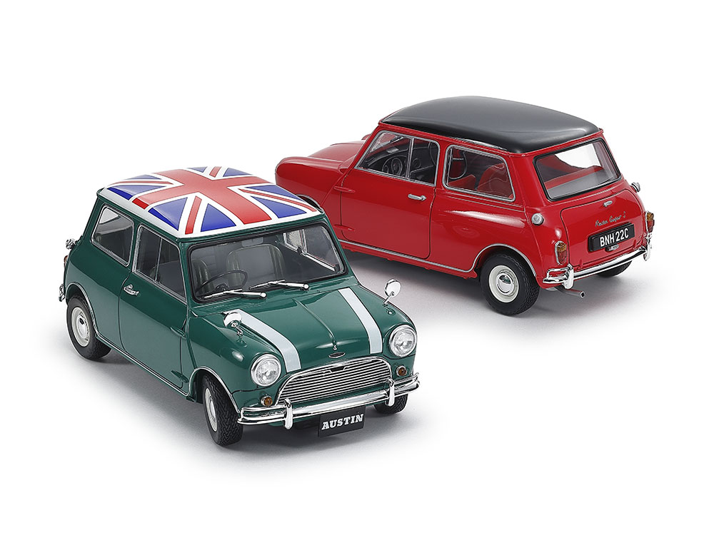 Tamiya-24235-8-Austin-Mini-Cooper-1275-S-MkI-60s-classic-Modellbausatz-Doppel