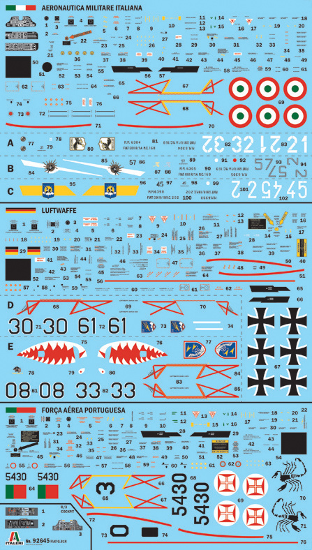 italeri-92645-2-Fiat-G91-R-Bundesluftwaffe-Cold-War-NATO-Fighter-Decals