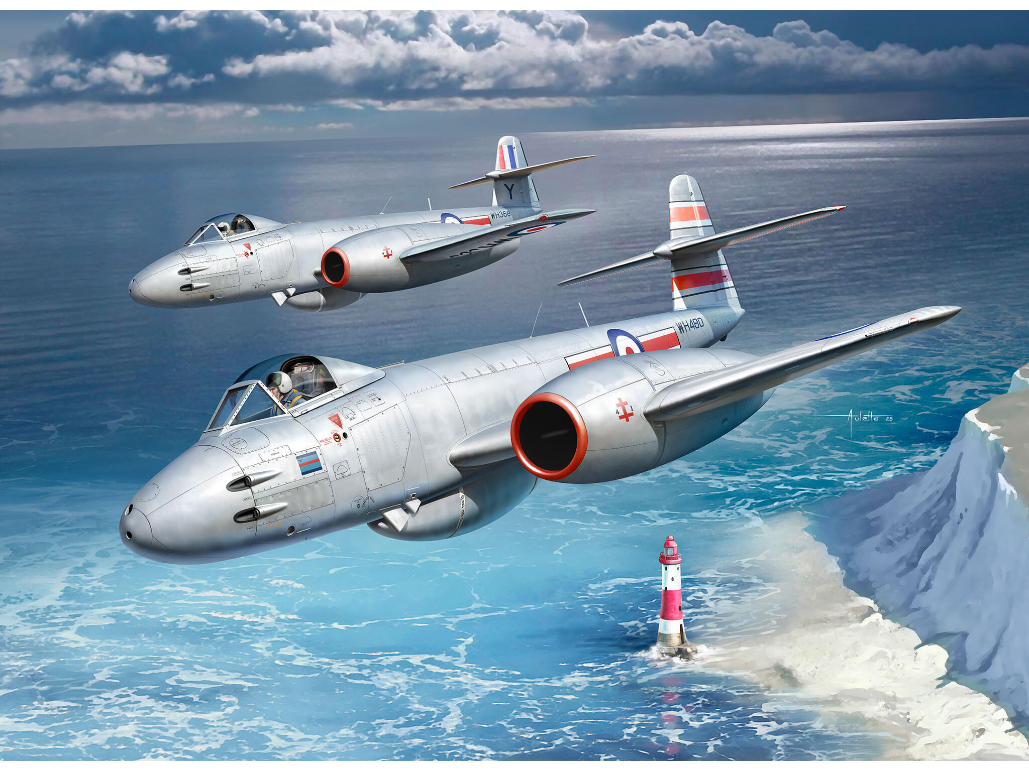 Revell-03750-Gloster-Meteor-F8-Strahljäger-Modellbausatz