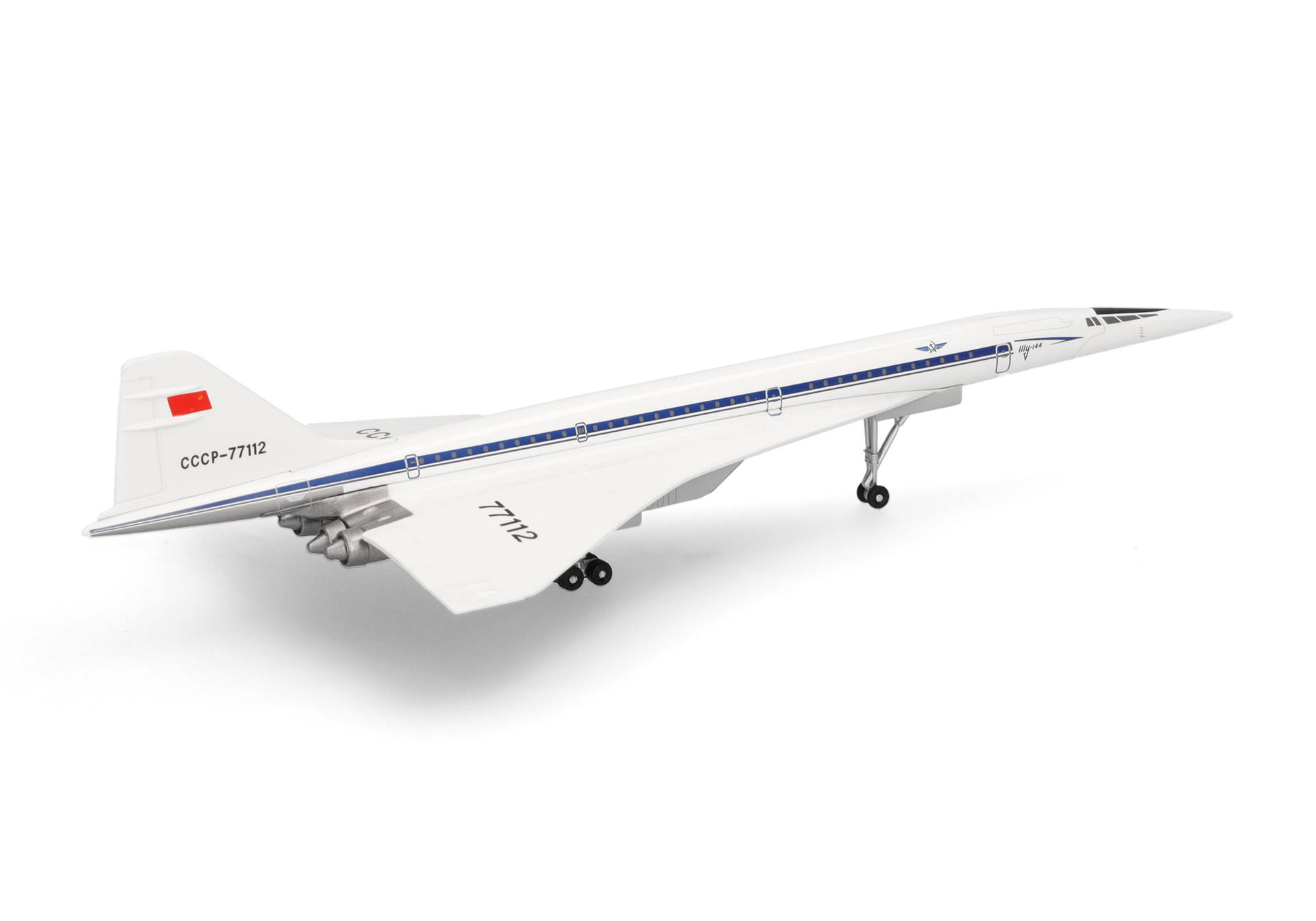 Herpa-562867-2-Aeroflot-Tupolev-TU-144-D-Technik-Museum-Sinsheim-CCCP-77112-Modellflugzeug-hinten