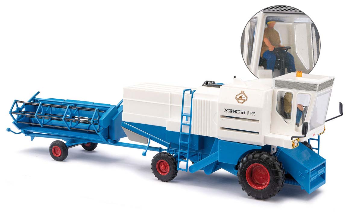 busch-40176-Mähdrescher-Fortschritt-E-514-mit-Fahrerfigur-blau