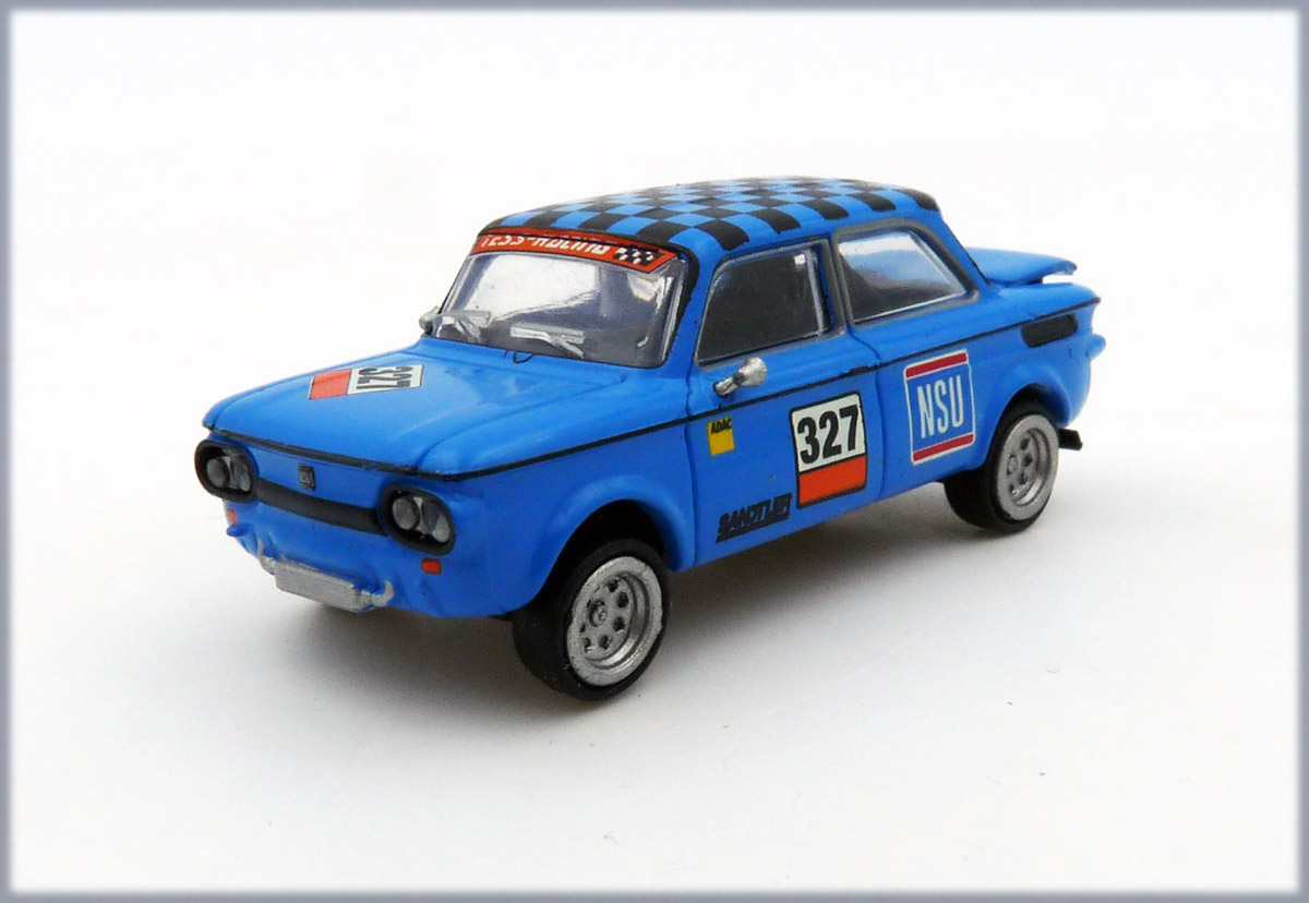 brekina-28257-1-NSU-TTS-Tess-Racing-327-Kampf-der-Zwerge-Rundstrecke-Bergrennen-Slalom-Ölkühler