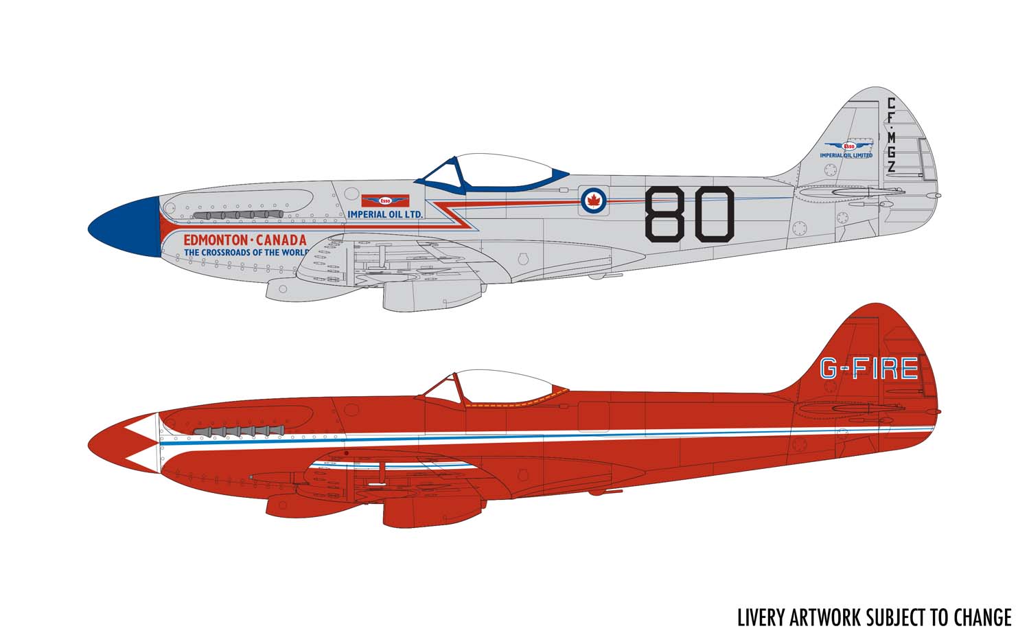 airfix-A05139-2-Supermarine-Spitfire-Mk-XIV-civilian-schemes