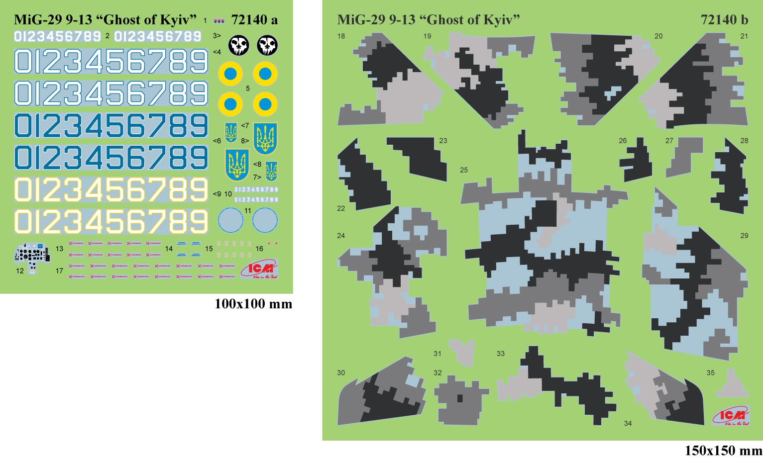 icm-72143-3-Radar-Hunter-MiG-29-9-13-AGM88-HARM-Ukrainian-Air-Force-Fighter-decals