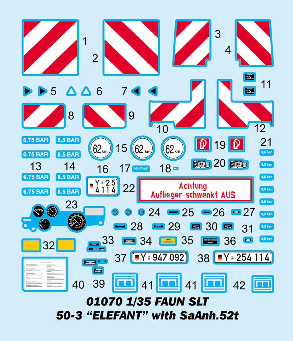 Trumpeter-01070-2-Faun-SLT-50-3-Schwerlasttransporter-mit-SaAnh52t-Bundeswehr-Tieflader-Decals