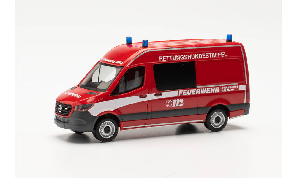 herpa-096881-Mercedes-Benz-Sprinter-2018-Halbbus-Feuerwehr-Frankfurt-am-Main-Rettungshundestaffel